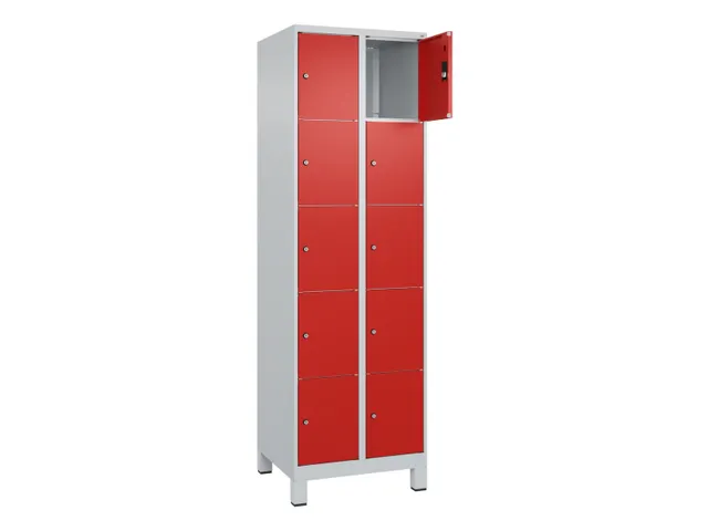 lockerkast,HxBxD 1950x600x500mm,2x5vakken,vak B 300mm,cil.-slot,voeten