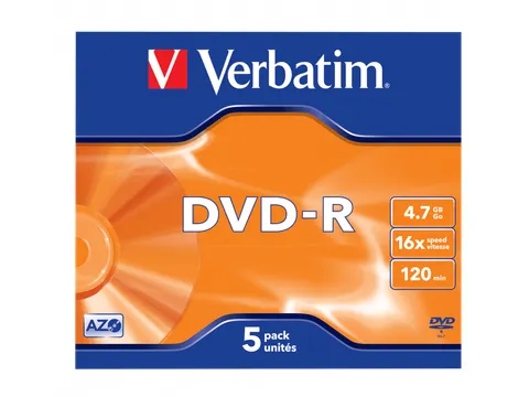 DVD-R matzilver 4.7GB 16x 5 Stuks