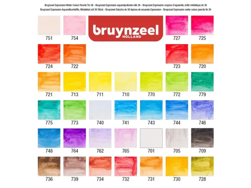 Kleurpotloden Bruynzeel Expression aquarel assorti blik à 36 stuks
