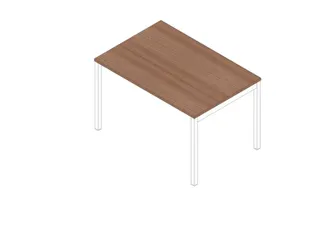 bureau HxBxD 730x1200x800mm blad canaletto-hout 4-voeten wit - 1