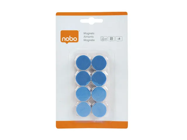 Magneet Nobo 20mm blauw 8 stuks