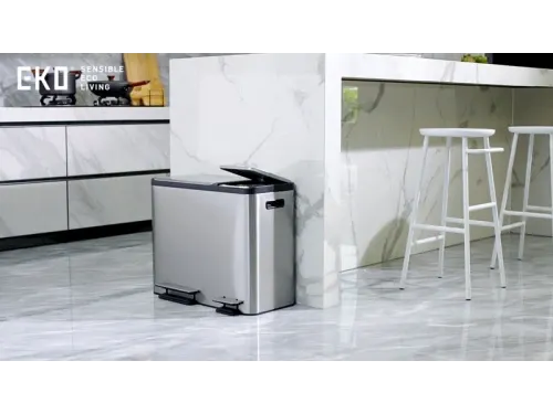 Ecocasa Recycler Pedaalemmer 30+15 Liter mat RVS