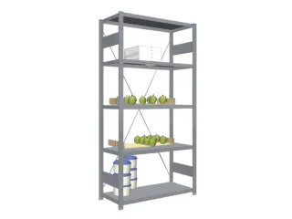 Rvs Inhaakstelling Basis 2000x1060x435mm 5legborden Vaklast 200kg - 1