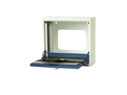 hangkast,v. laptops,HxBxD 410x500x150mm,klapdeur,slot,romp RAL7035