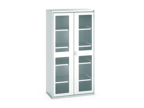 vitrinekast 2000x1050x550mm 4xStalen bodem romp RAL7035 front RAL7035