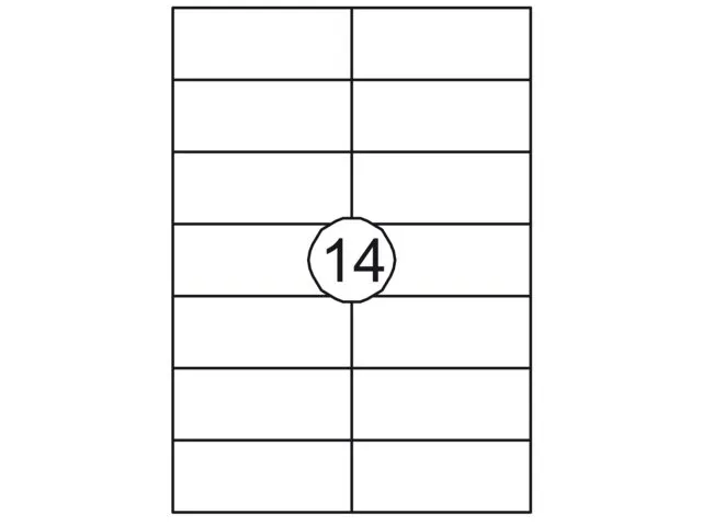 Etiket Rillstab 105x42.4mm Wit 1400 Stuks