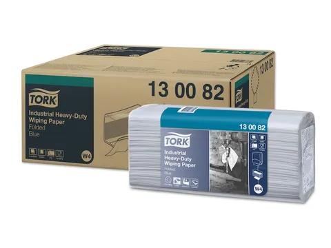 Reinigingsdoek Tork Heavy-Duty W4 gevouwen 100 vel blauw 130082