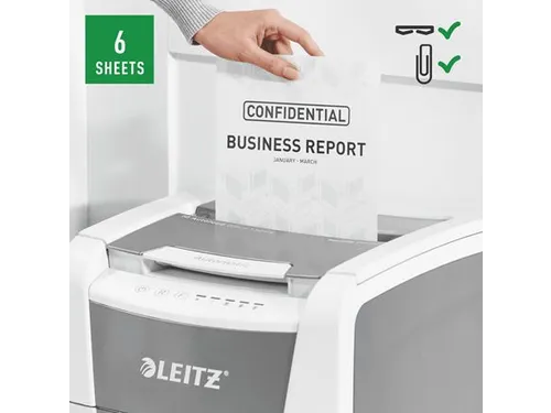 Papiervernietiger Leitz IQ Auto+ Office 150 P-5 snippers 2x15mm