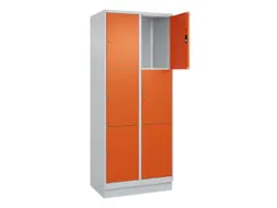 lockerkast,HxBxD 1950x800x500mm,2x3vakken,vak B 400mm,cil.-slot,sokkel