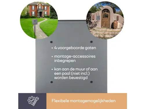 Brievenbus Monaco Inox met naamplaatje incl. 2 sleutels 36.8x36.5x10cm