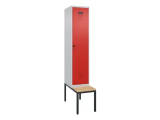 locker met bank,voor scheiding van kleding,HxBxD 2120x400x815mm,1vak - 2
