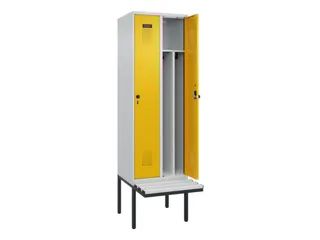 locker met bank,voor scheiding van kleding,HxBxD 2120x600x815mm,2vak - 1