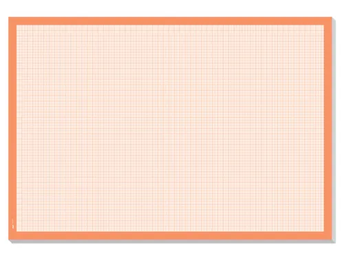 Schrijfonderlegger van papier, Graph, millimeter geruit, wit/oranje, 5