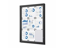 Vergrendelbaar Mededelingenbord Indoor/ Outdoor 9xA4 Zwart