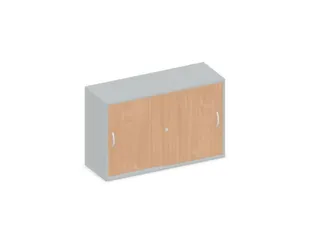Schuifdeurkast 770x1200x430mm Romp Lichtgrijs Decor Front Beuken - 1