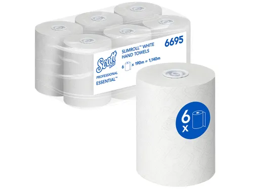 Handdoekrol Scott Essential Slimroll 1-laags 190m wit 6695