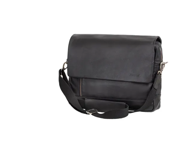 Laptop aktetas Alassio ORO. Zwart leer.