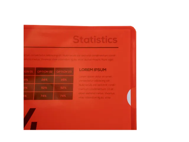 100 L-Mappen A4 Gladde Pvc Rood Sterke Kwaliteit 0.13mm