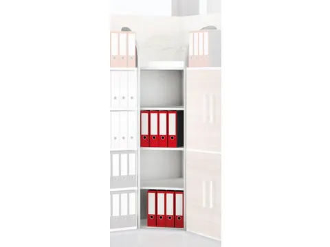 Hoekveld 1900x600mm 5legborden 1zijpaneel Met Achterwand Wit