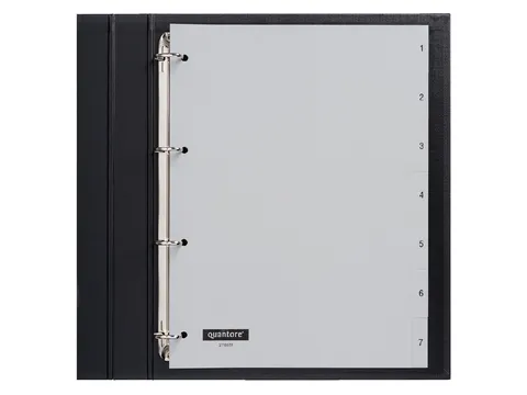 Tabbladen Quantore A4 4-Gaats 1-7 Genummerd Grijs Pp