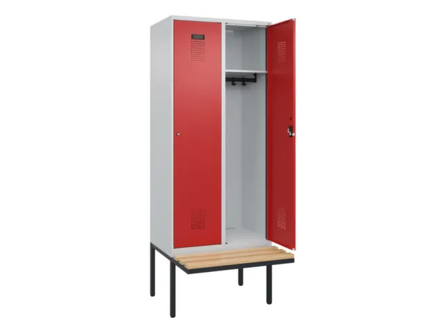 locker met bank,HxBxD 2120x800x815mm,2vak,vak B 400mm,cilinderslot