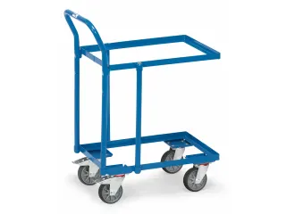 Rolplateau Met 2 Etages 135600 250kg 600x400mm Open Duwbeugel Ral5007 - 1