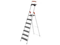 staande trap,7 XXL treden,treden/platform zwart,Stand H 1,5m