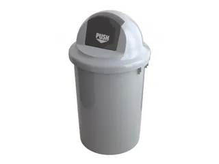 Kunststof Afvalbak met klapdeksel 60 Liter Grijs - 1