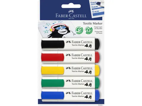 Textielmarkers Faber-Castell 5 stuks