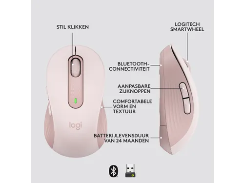 Logitech Signature M650 Muis Maat L Roze