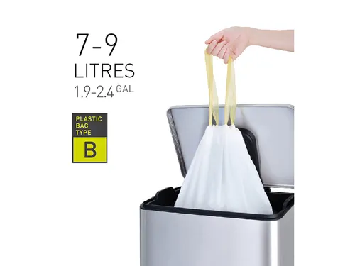 Afvalzak EKO MDPE type B met trekband 40x45cm 7-9 Liter wit