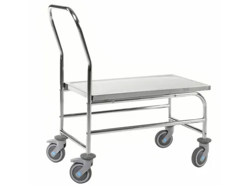 RVS duwbeugelwagen,draagverm. 100kg,laadvl. LxB 710x360mm,RVSplaat