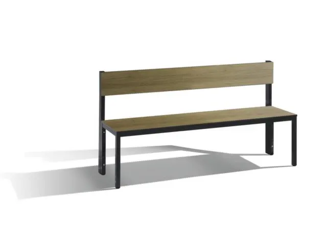 omkleedbank,HxLxD 796x1500x407mm,HPL eiken-sereno,frame staal RAL7021