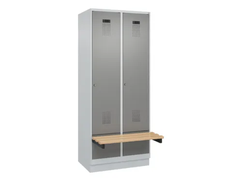locker met bank,HxBxD 1950x800x815mm,2vak,vak B 400mm,cilinderslot