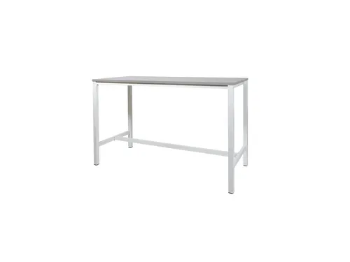 Domino Basic Statafel 160x80x110cm Grijs blad, Wit onderstel