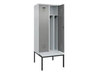 locker met bank,voor scheiding van kleding,HxBxD 2120x800x815mm,2vak - 1