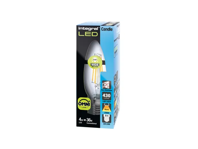 Ledlamp Integral E14 2700K warm wit 4W 470lumen