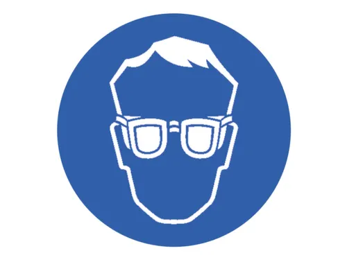 Gebodsbord,Oogbescherming Dragen,Vloeropsteller,Kunststof,Blauw