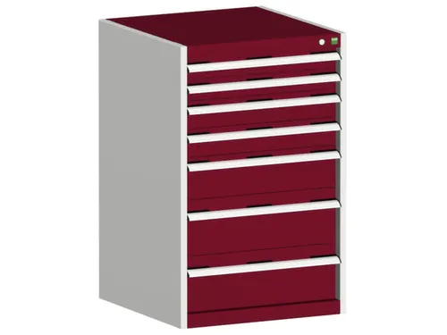 ladekast HxBxD 1000x650x525mm 7laden romp RAL7035 front RAL3004
