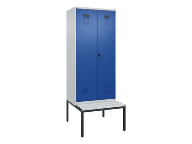 locker met bank,voor scheiding van kleding,HxBxD 2120x800x815mm,2vak
