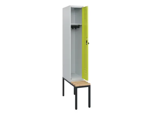 locker met bank,HxBxD 1950x300x815mm,1vak,vak B 300mm,draaigrendel