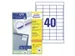Etiket Avery Zweckform 3657-200 48.5x25.4mm wit 8000stuks