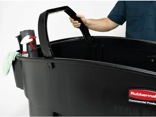 Mega Brute Mobiele Afvalverzamelaar Rubbermaid Zwart