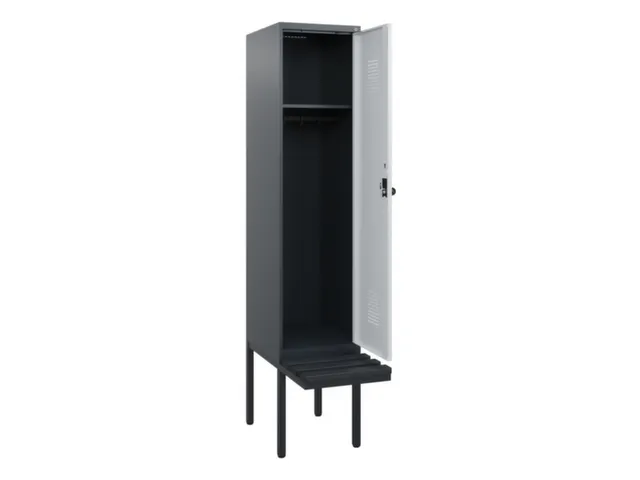 locker met bank,HxBxD 1950x400x815mm,1vak,vak B 400mm,draaigrendel