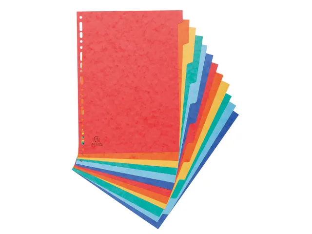 Tabbladen glanskarton 225g 12-delig formaat 24x32cm Assorti