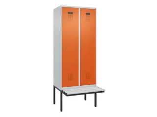 locker met bank,HxBxD 2120x800x815mm,2vak,vak B 400mm,cilinderslot - 2