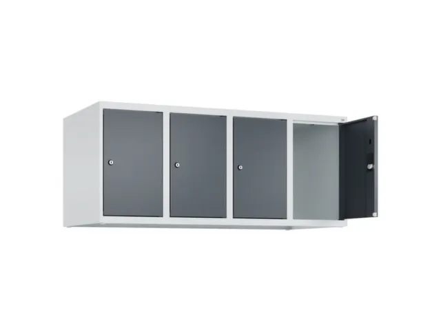 opzetkast,v. locker,4vak.,vak B 300mm,HxBxD 500x1200x500mm,vleugeldeur