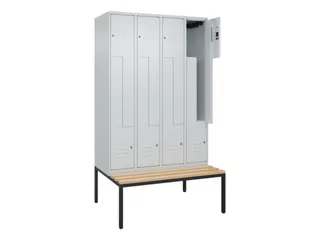 Z-garderobekast,HxBxD 2120x1200x815mm,8vak,vak B 300mm,cil.-slot - 2