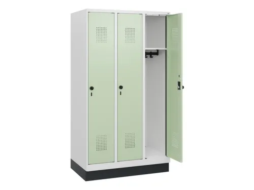 schoollocker,HxBxD 1630x900x500mm,3vak,vak B 300mm,draaigrendel,sokkel