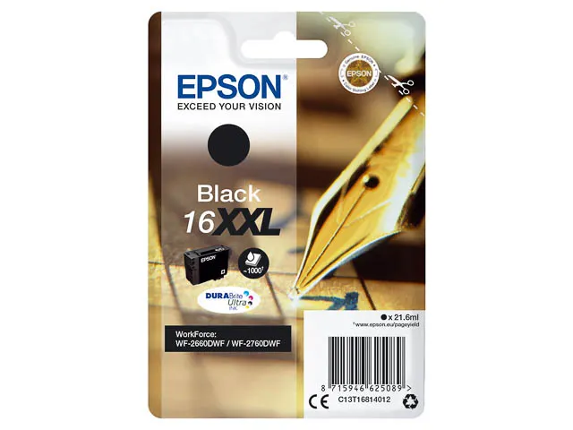 Epson 16XXL inktcartridge zwart C13T16814012 voor WorkForce printers